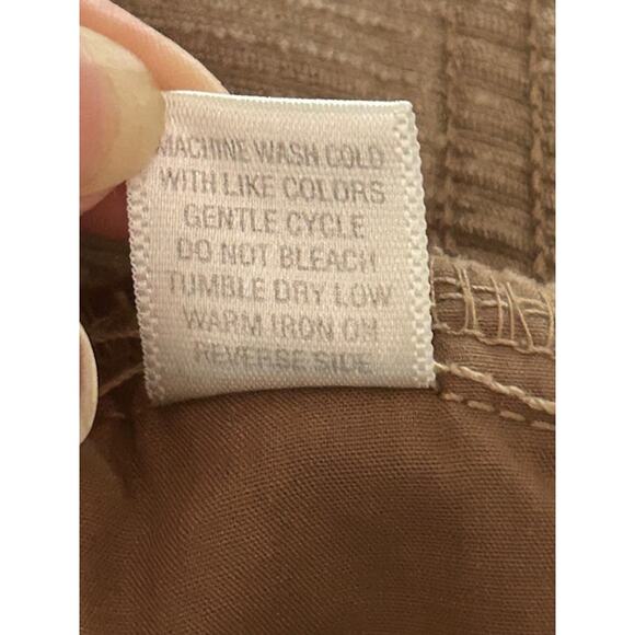 Vintage Women’s 16W Tan Corduroy Pants High Waist Tapered Leg Made in Hong Kong - Picture 6 of 6